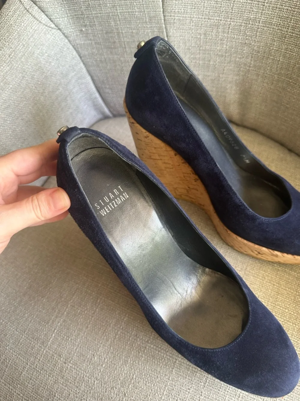 Stuart Weitzman Corkswoon Suede Wedges - Picture 3 of 7